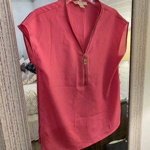 Michael Kors Pink Shirt with Gold Zip